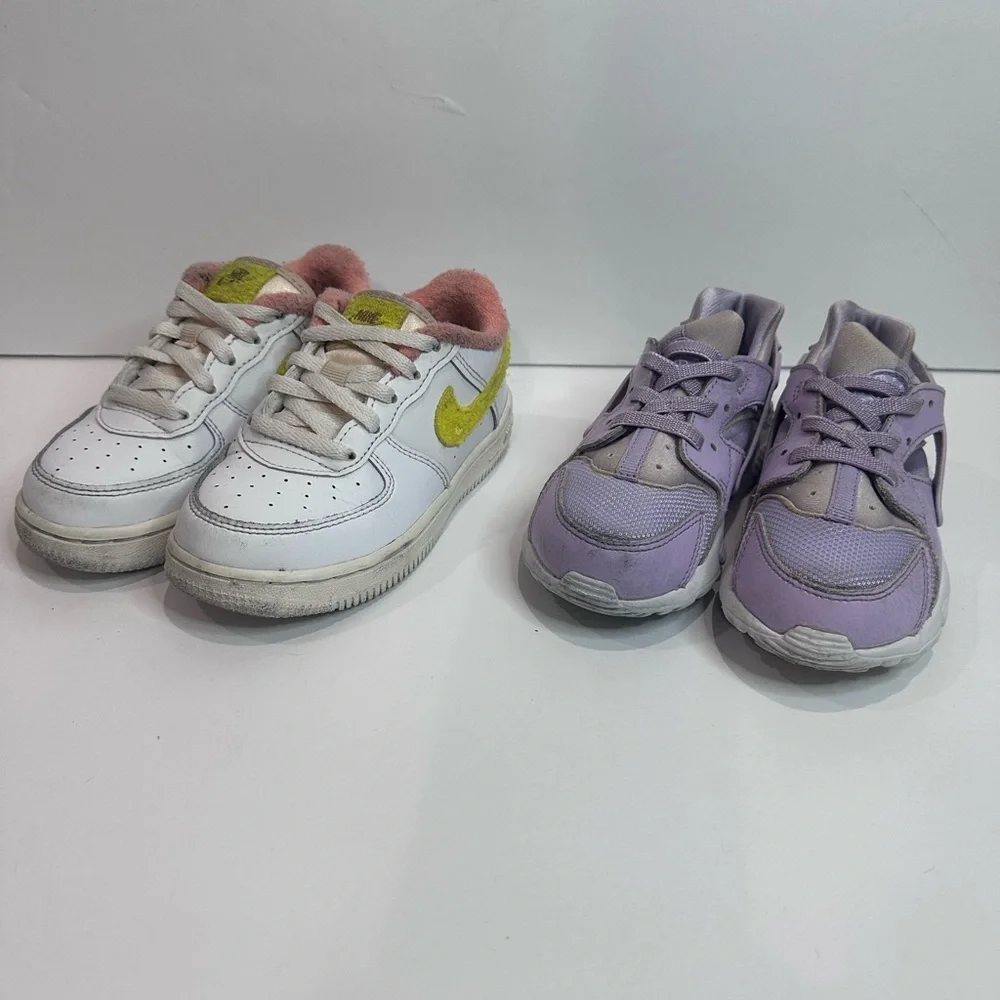 Used Nike Kids White and Purple Sneakers Sz.9